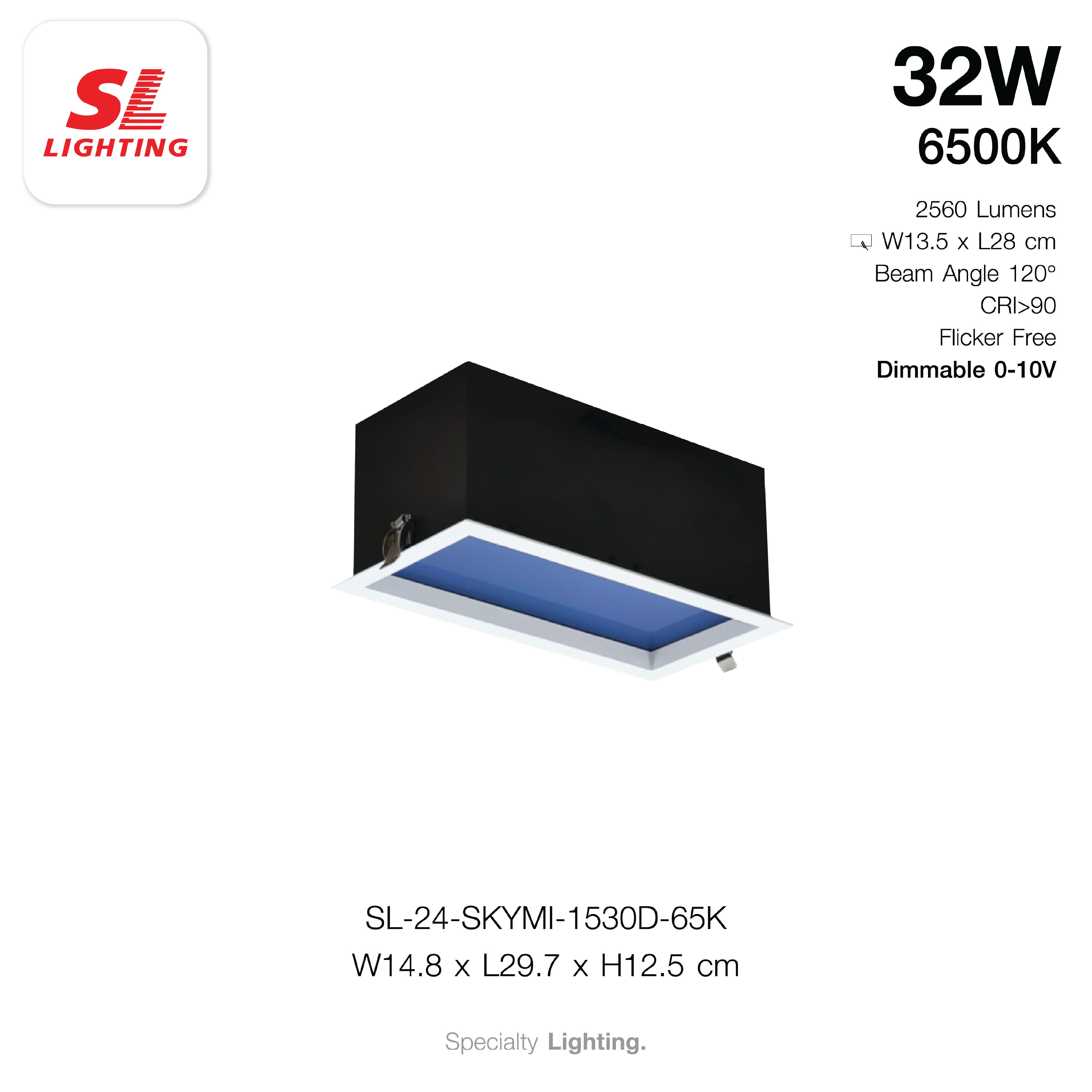 โคมไฟฝังเพดานเสมือนท้องฟ้าจริง SL LIGHTING SKYMI 15x30 ซม. 32W DAY LIGHT ส่องลง สีขาว