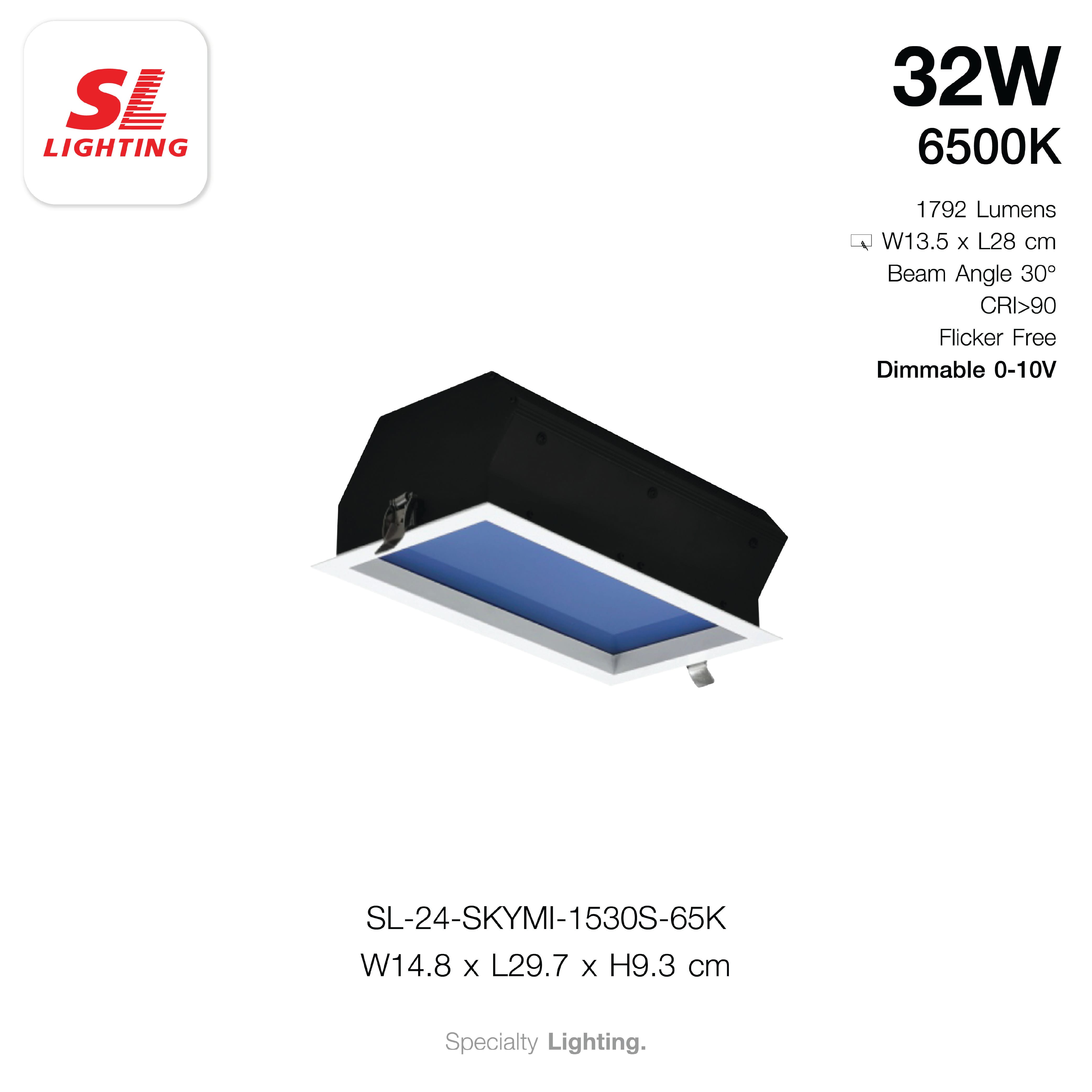 โคมไฟฝังเพดานเสมือนท้องฟ้าจริง SL LIGHTING SKYMI 15x30 ซม. 32W DAY LIGHT ส่องข้าง สีขาว_7