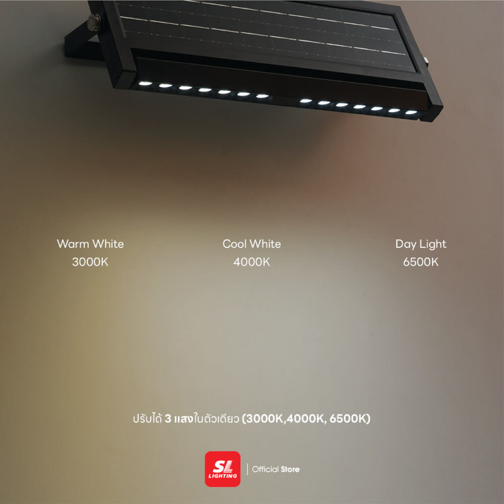 ไฟผนังภายนอก SOLAR SL LIGHTING GRILL 18 วัตต์ WHITE/COOL WHITE/DAY LIGHT สีดำ_3