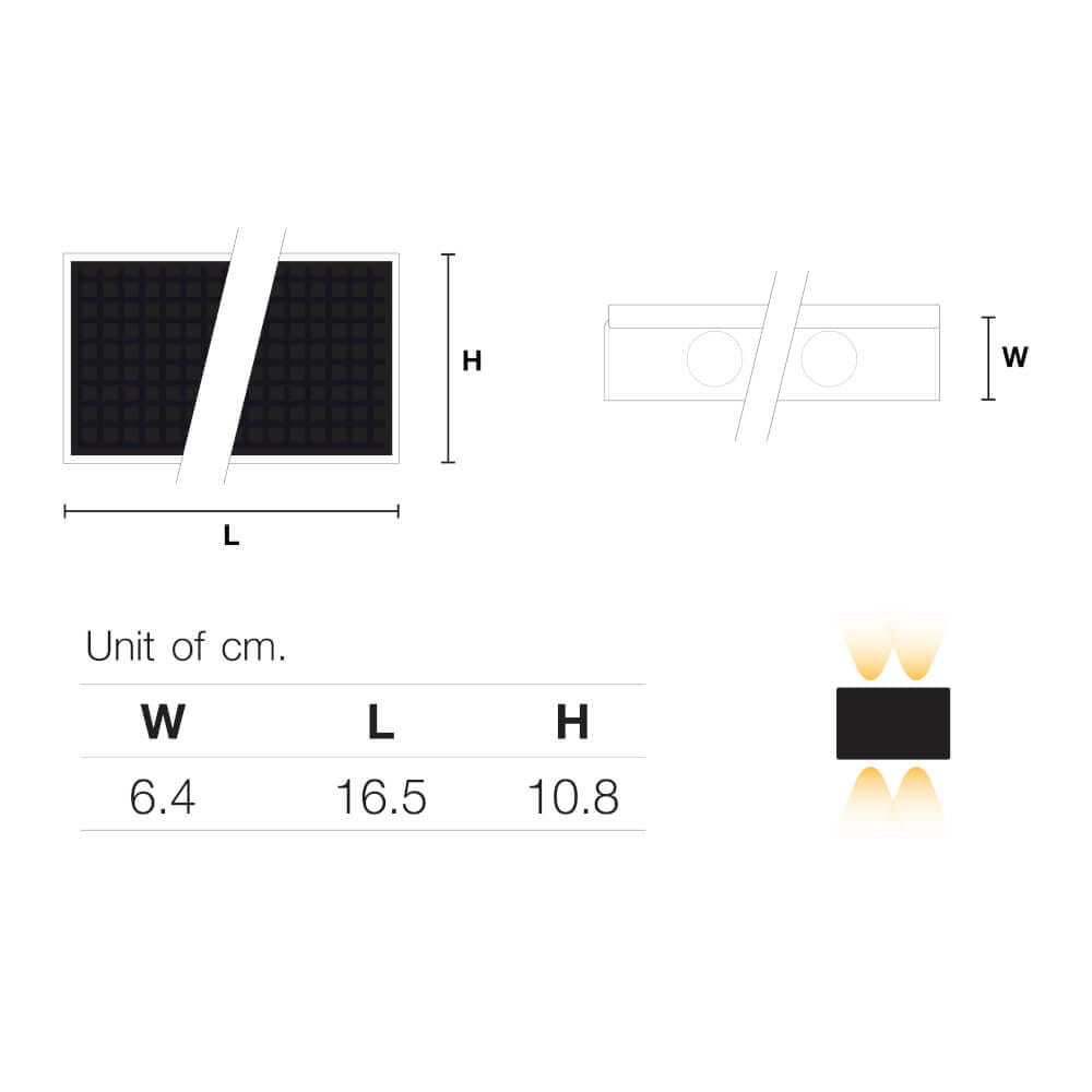 ไฟผนังภายนอก SOLAR SL LIGHTING WASH 6 วัตต์ WARM WHITE สีดำ_3