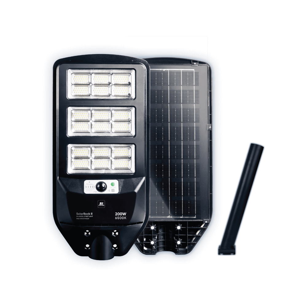 ไฟถนน SOLAR SL LIGHTING SOLARROCKII 200 วัตต์ DAYLIGHT สีดำ