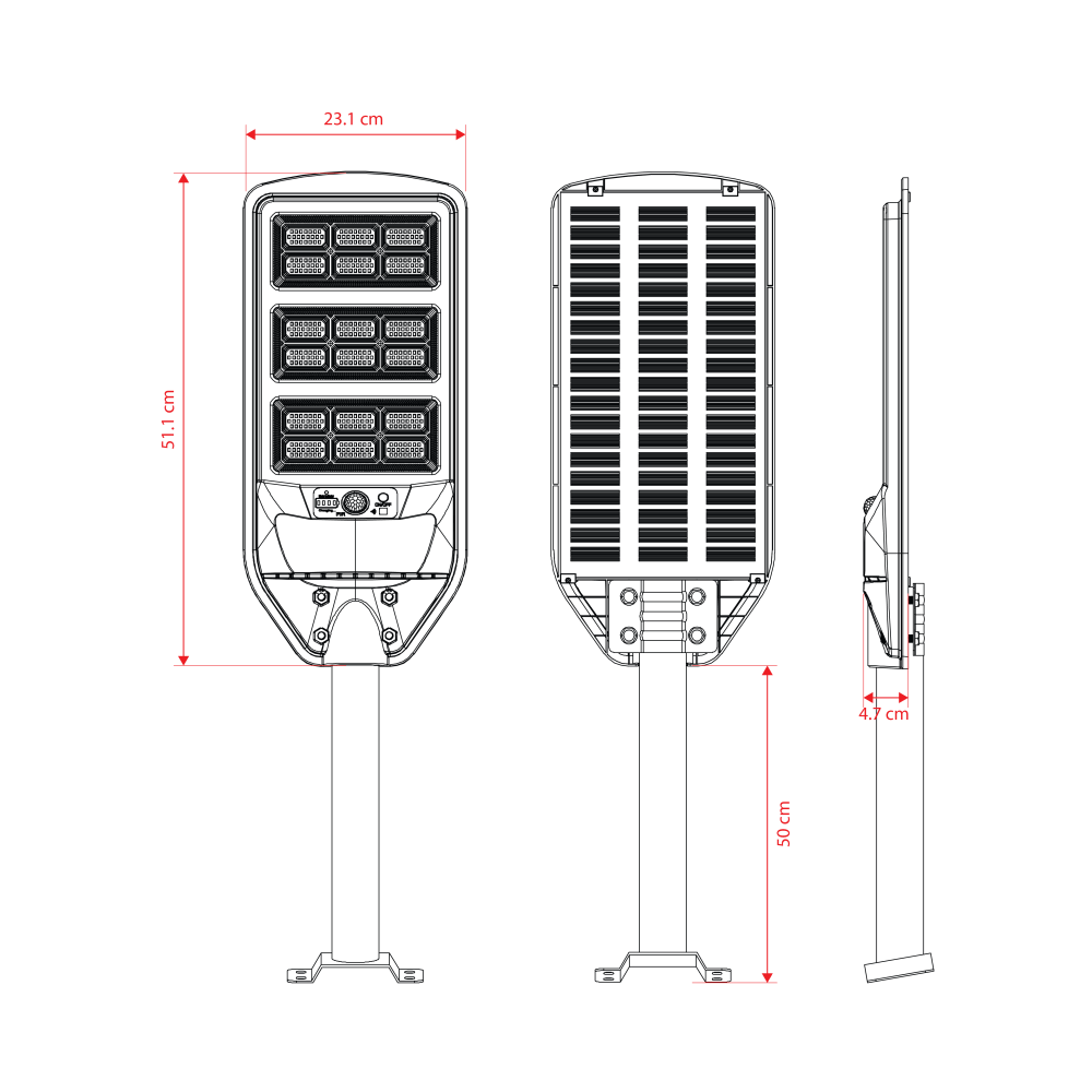 ไฟถนน SOLAR SL LIGHTING SOLARROCKII 200 วัตต์ DAYLIGHT สีดำ