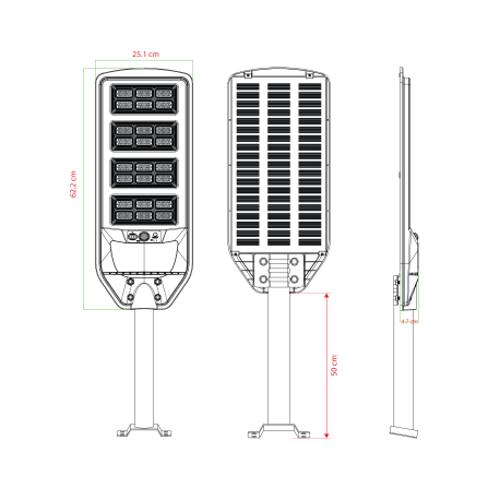 ไฟถนน SOLAR SL LIGHTING SOLARROCKII 300 วัตต์ DAYLIGHT สีดำ_2