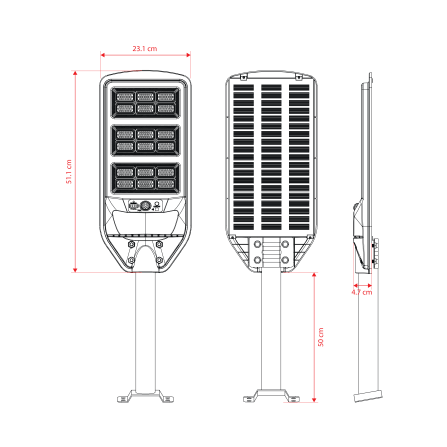 ไฟถนน SOLAR SL LIGHTING SOLARROCKII 200 วัตต์ DAYLIGHT สีดำ_2