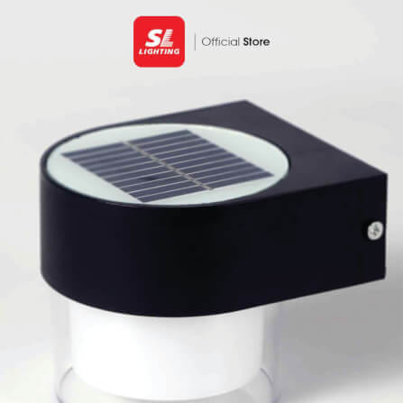 ไฟผนังภายนอก SOLAR SL LIGHTING RPC 2 วัตต์ WARM WHITE/DAY LIGHT ทรงกลม สีดำ_2