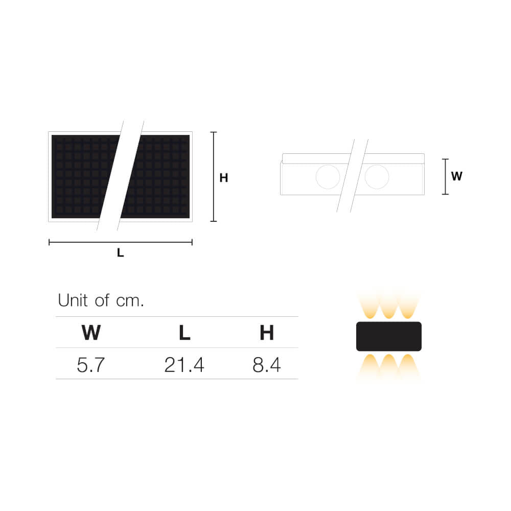 ไฟผนังภายนอก SOLAR SL LIGHTING WASH 6 วัตต์ WARM WHITE สีดำ_4