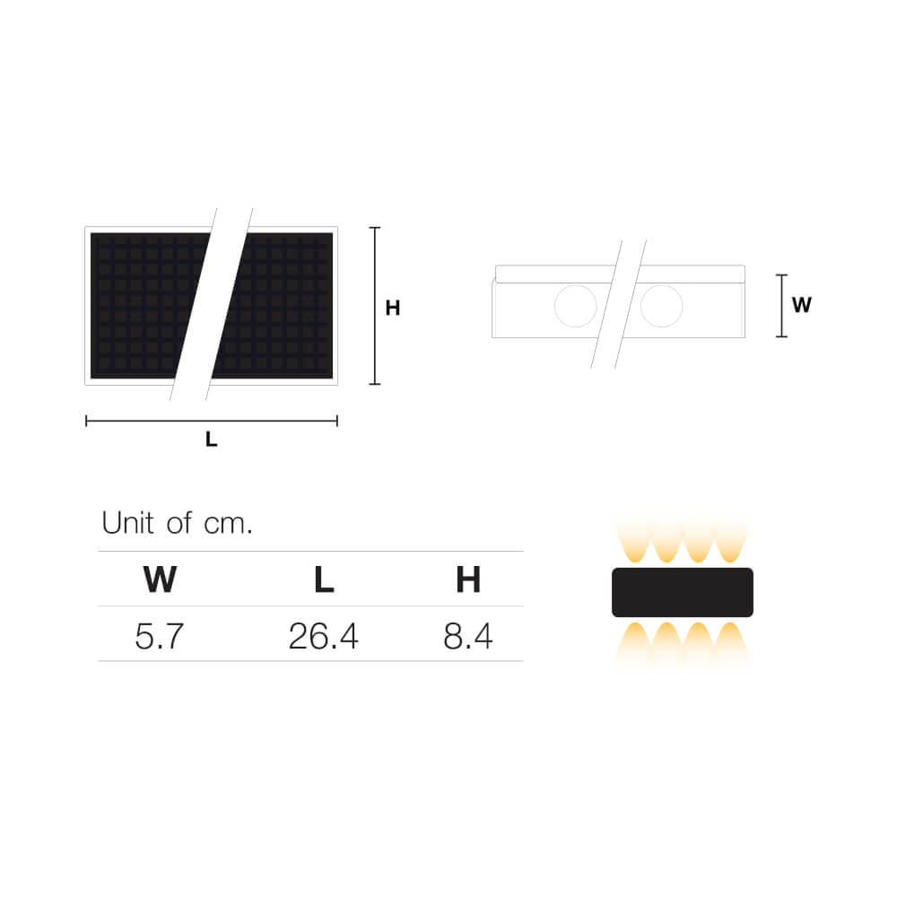 ไฟผนังภายนอก SOLAR SL LIGHTING WASH 8 วัตต์ WARM WHITE สีดำ_4