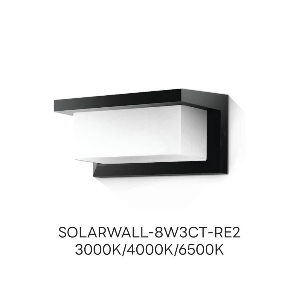 ไฟผนังภายนอก SOLAR SL LIGHTING RE2 8 วัตต์ WARM WHITE/COOL WHITE/DAY LIGHT สีดำ_4