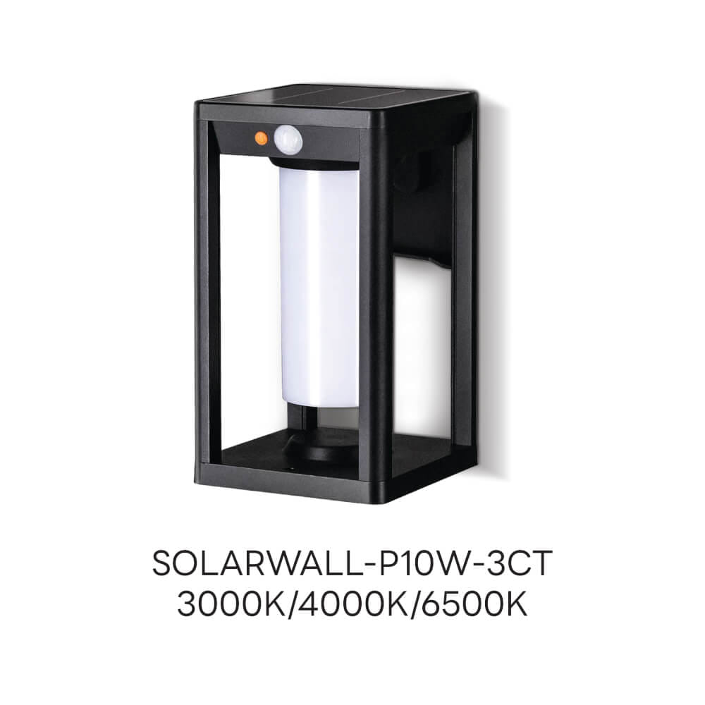 ไฟผนังภายนอก SOLAR SL LIGHTING P10W 10 วัตต์ WARM WHITE/COOL WHITE/DAY LIGHT สีดำ_6