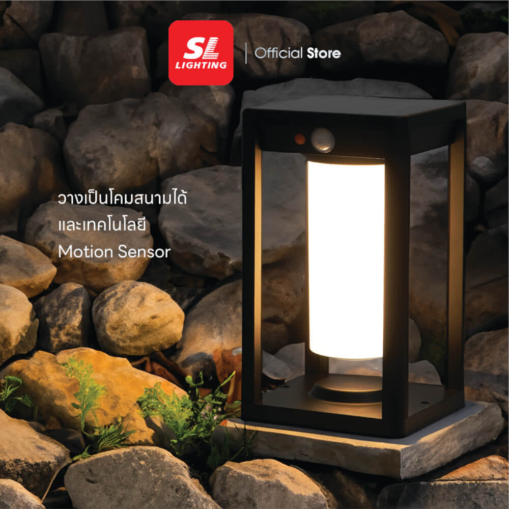 ไฟผนังภายนอก SOLAR SL LIGHTING P10W 10 วัตต์ WARM WHITE/COOL WHITE/DAY LIGHT สีดำ_3