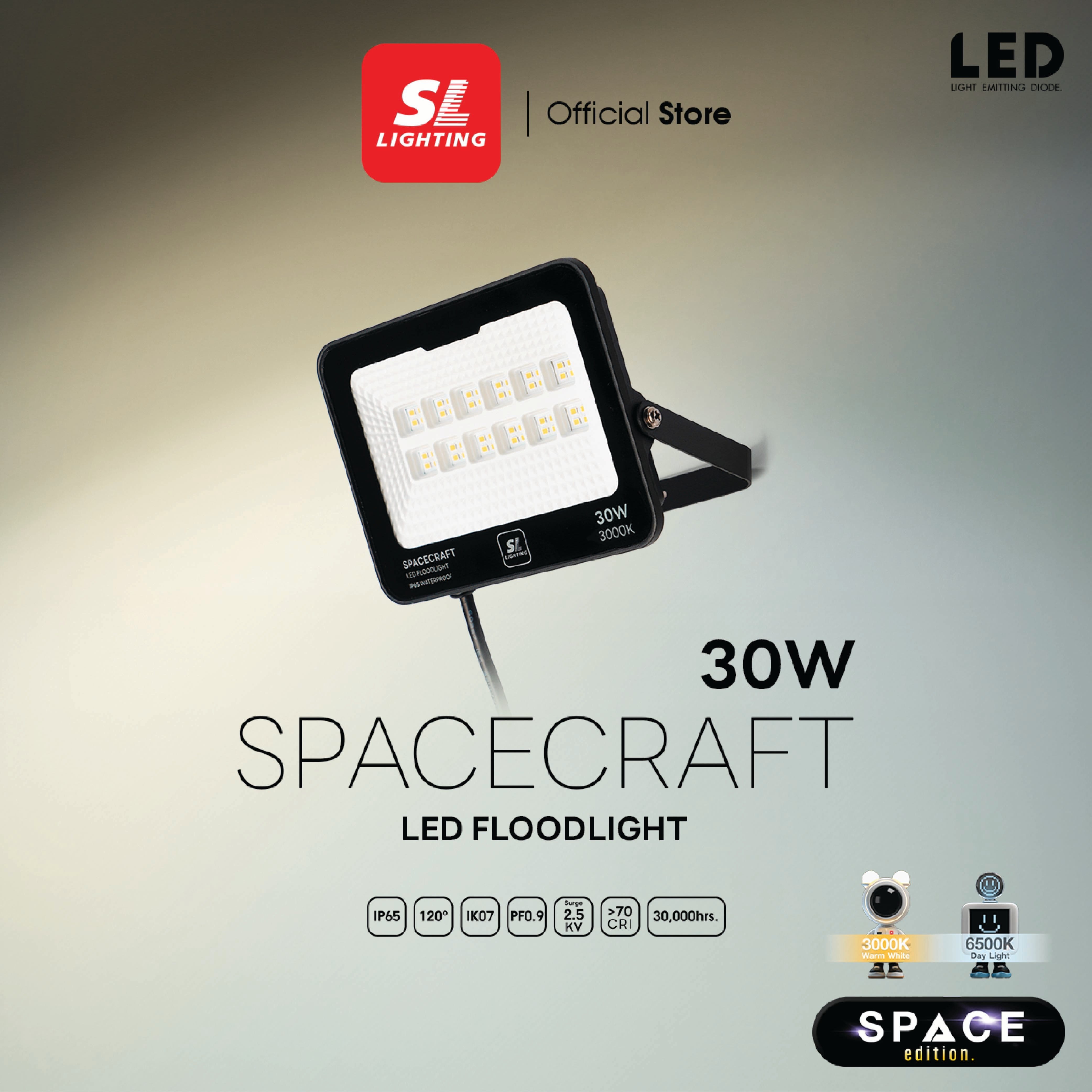 สปอตไลท์ LED SL LIGHTING SPACECRAFT 30 วัตต์ WARM WHITE สีดำ_2