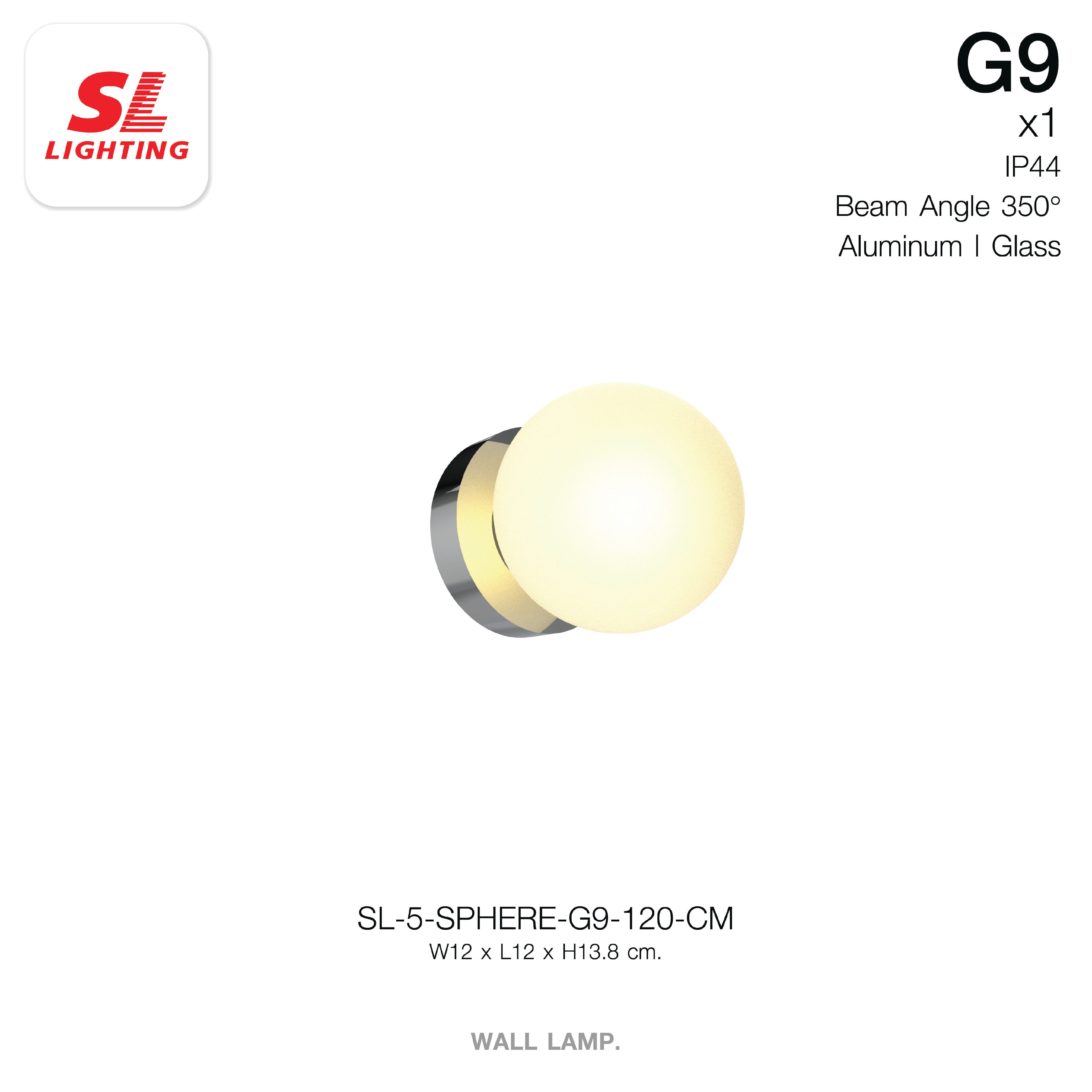 ไฟกิ่งภายใน SL LIGHTING SPHERE G9 12 ซม. สีโครเมียม