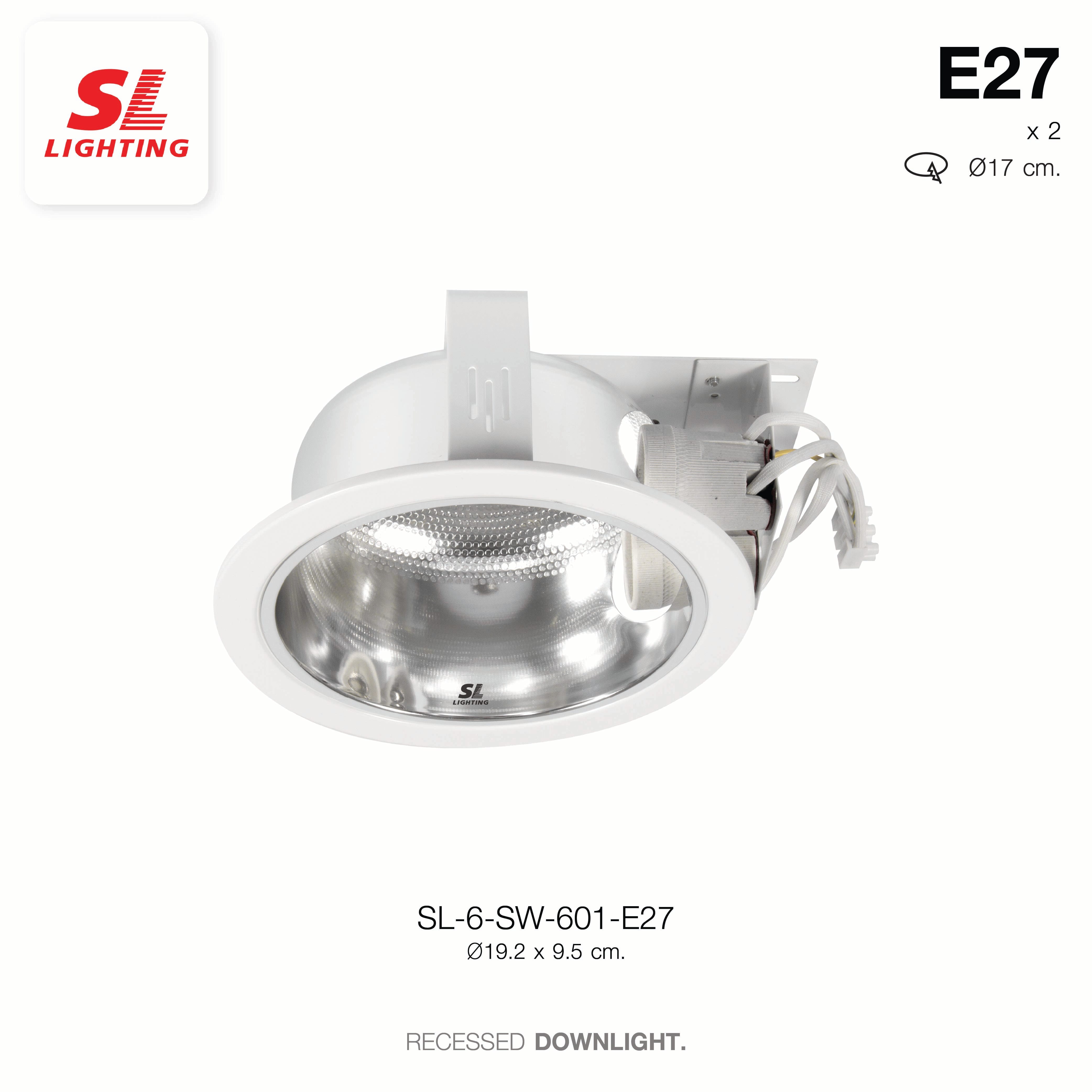 ดาวน์ไลท์ SL LIGHTING 601 E27 กลม สีขาว_2