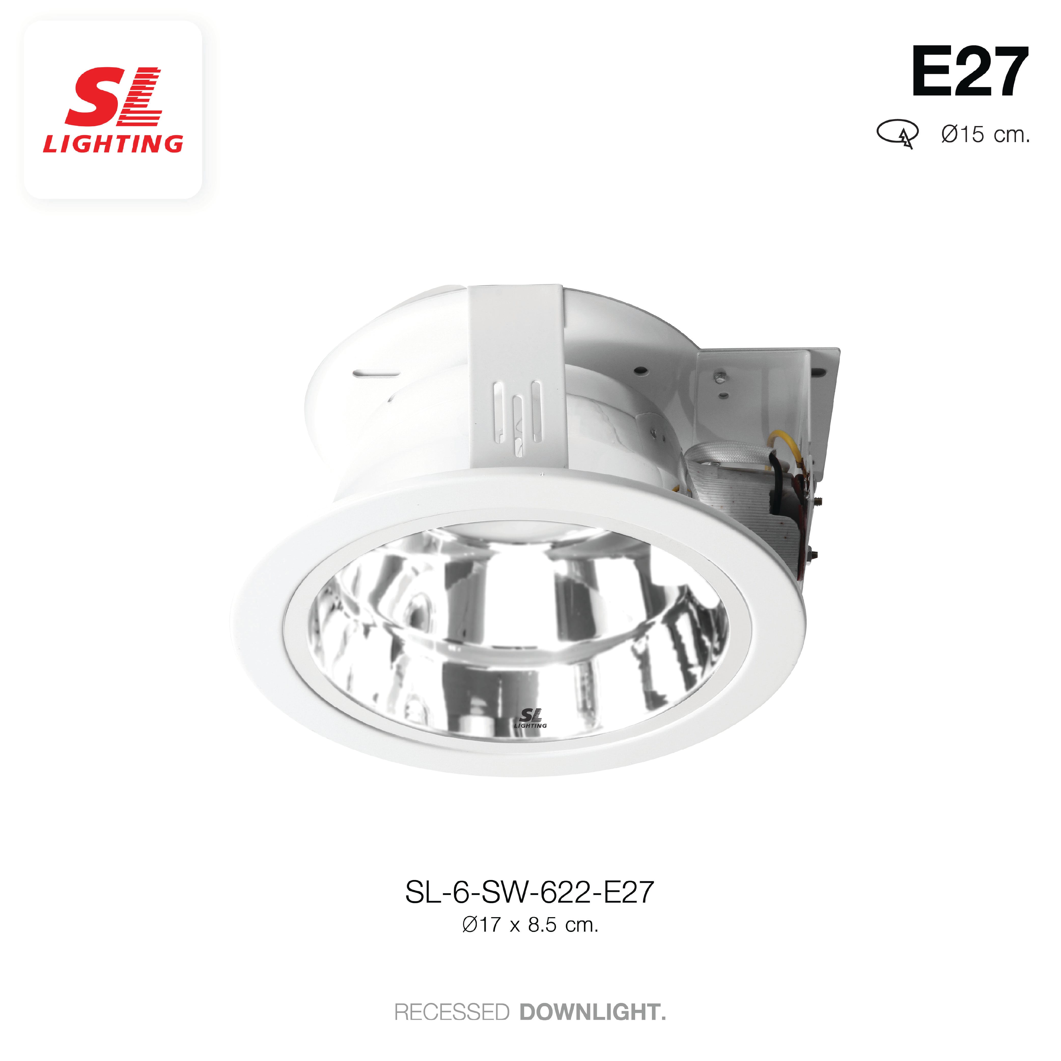 ดาวน์ไลท์ SL LIGHTING 606C E27 กลม สีขาว_1