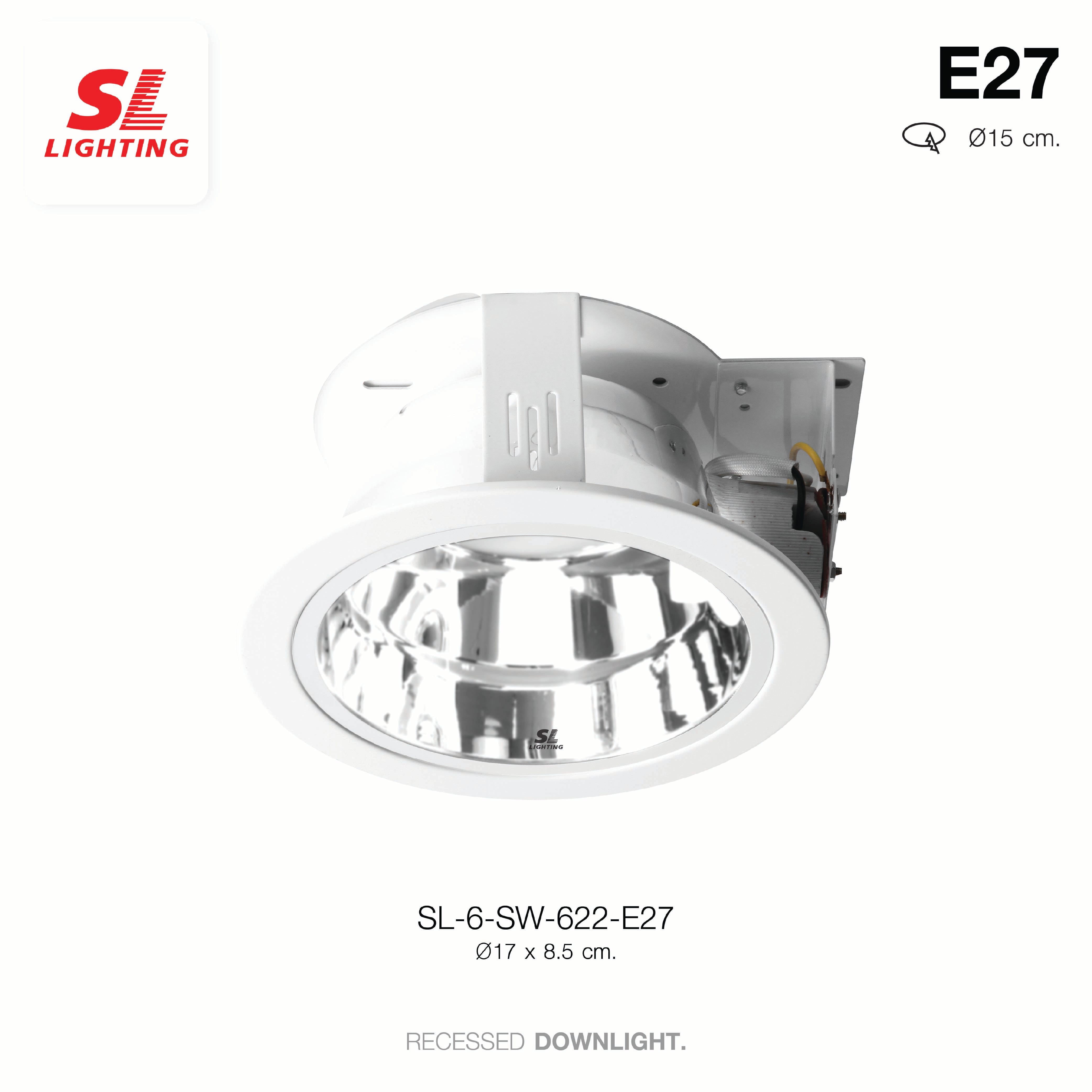 ดาวน์ไลท์ SL LIGHTING 622 E27 กลม สีขาว_1