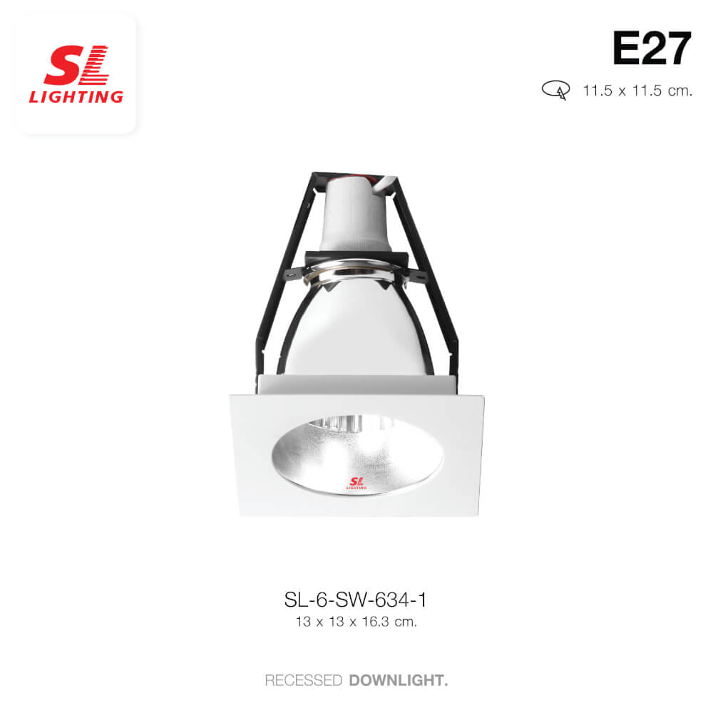 ดาวน์ไลท์ SL LIGHTING 634-1 ทรงสี่เหลี่ยม สีขาว