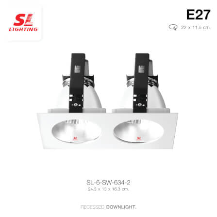 ดาวน์ไลท์ SL LIGHTING 634-2 ทรงสี่เหลี่ยม สีขาว_3