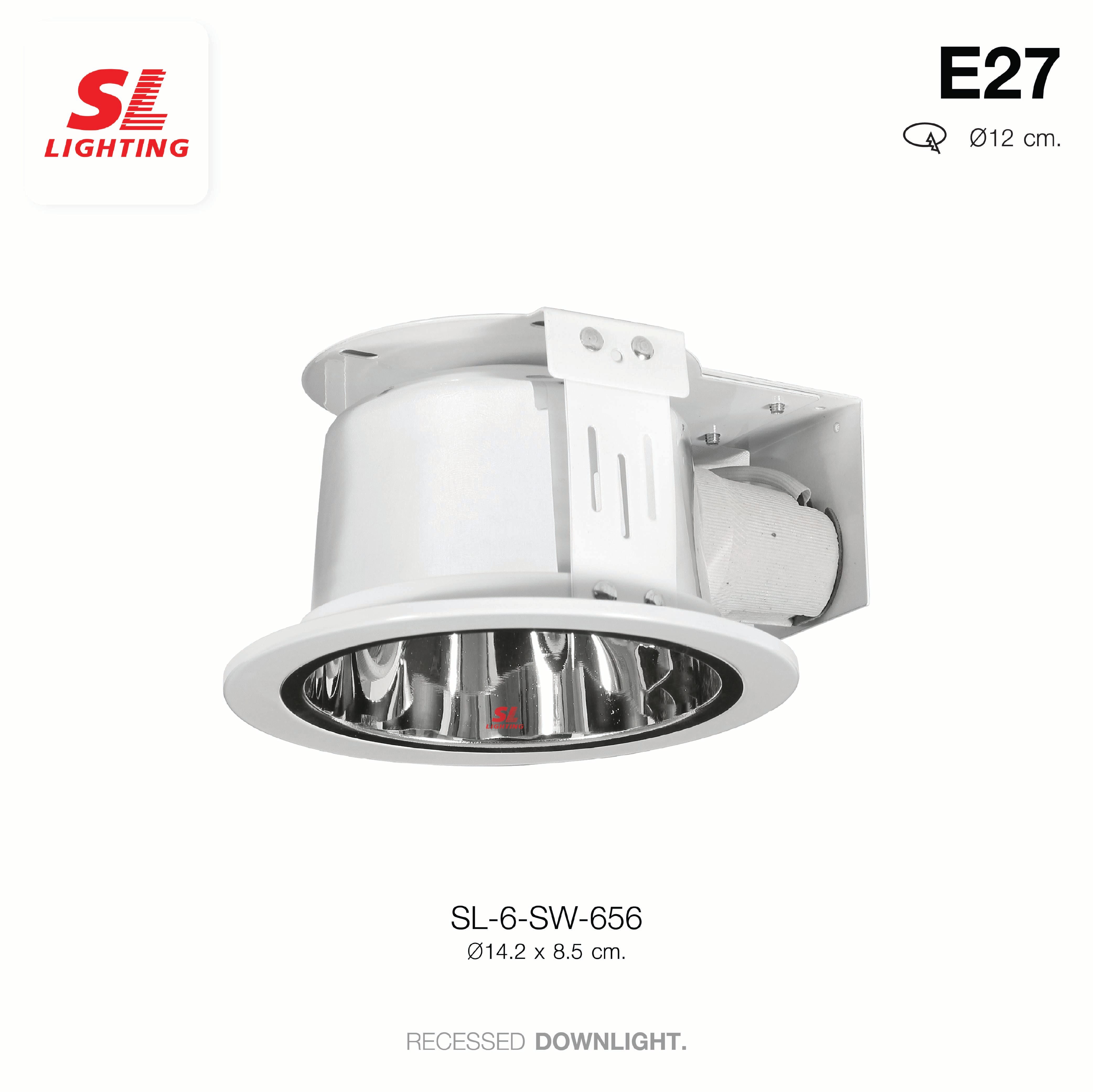ดาวน์ไลท์ SL LIGHTING 656 E27 กลม สีขาว