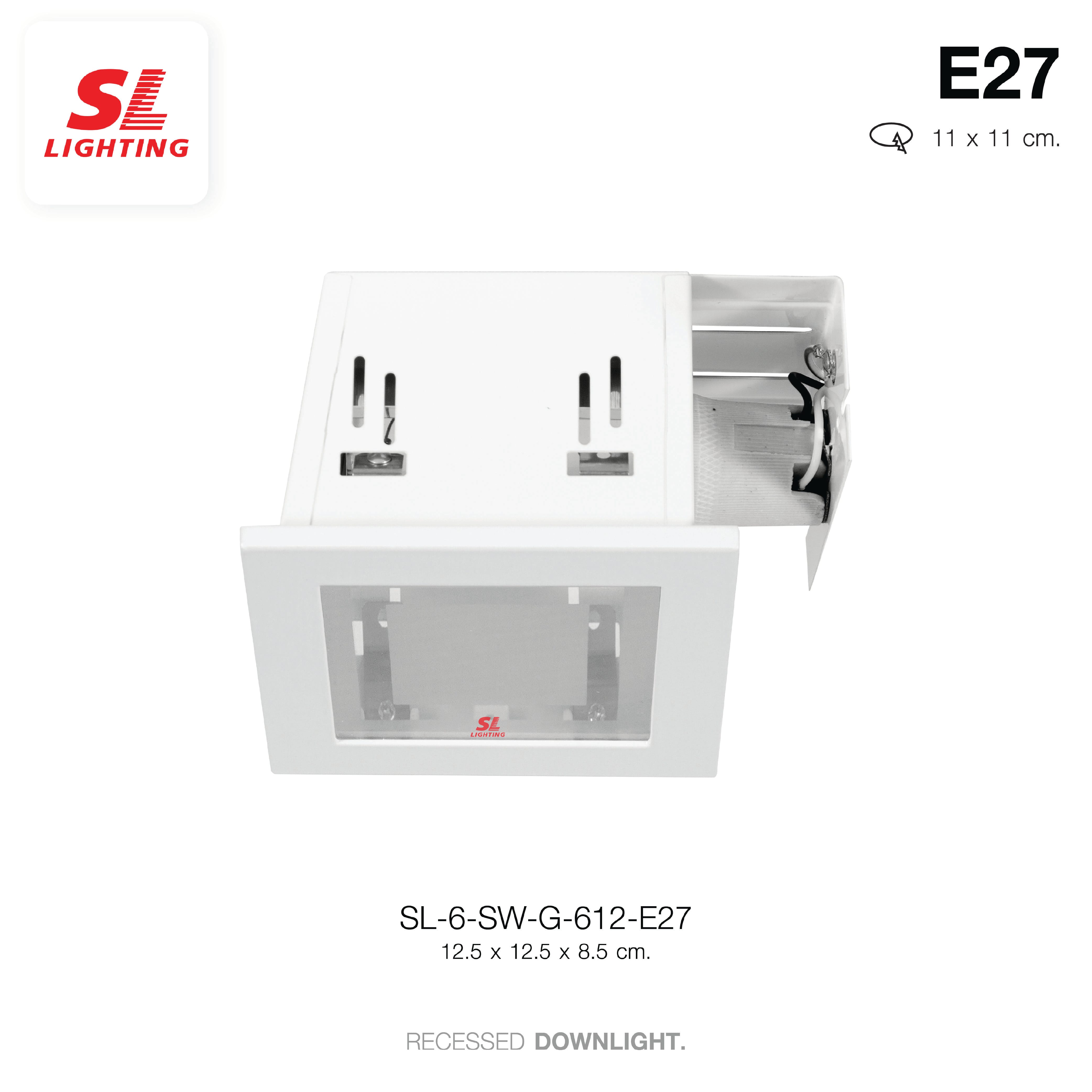ดาวน์ไลท์ SL LIGHTING 612 E27 กลม สีขาว กระจกฝ้าตรงกลาง