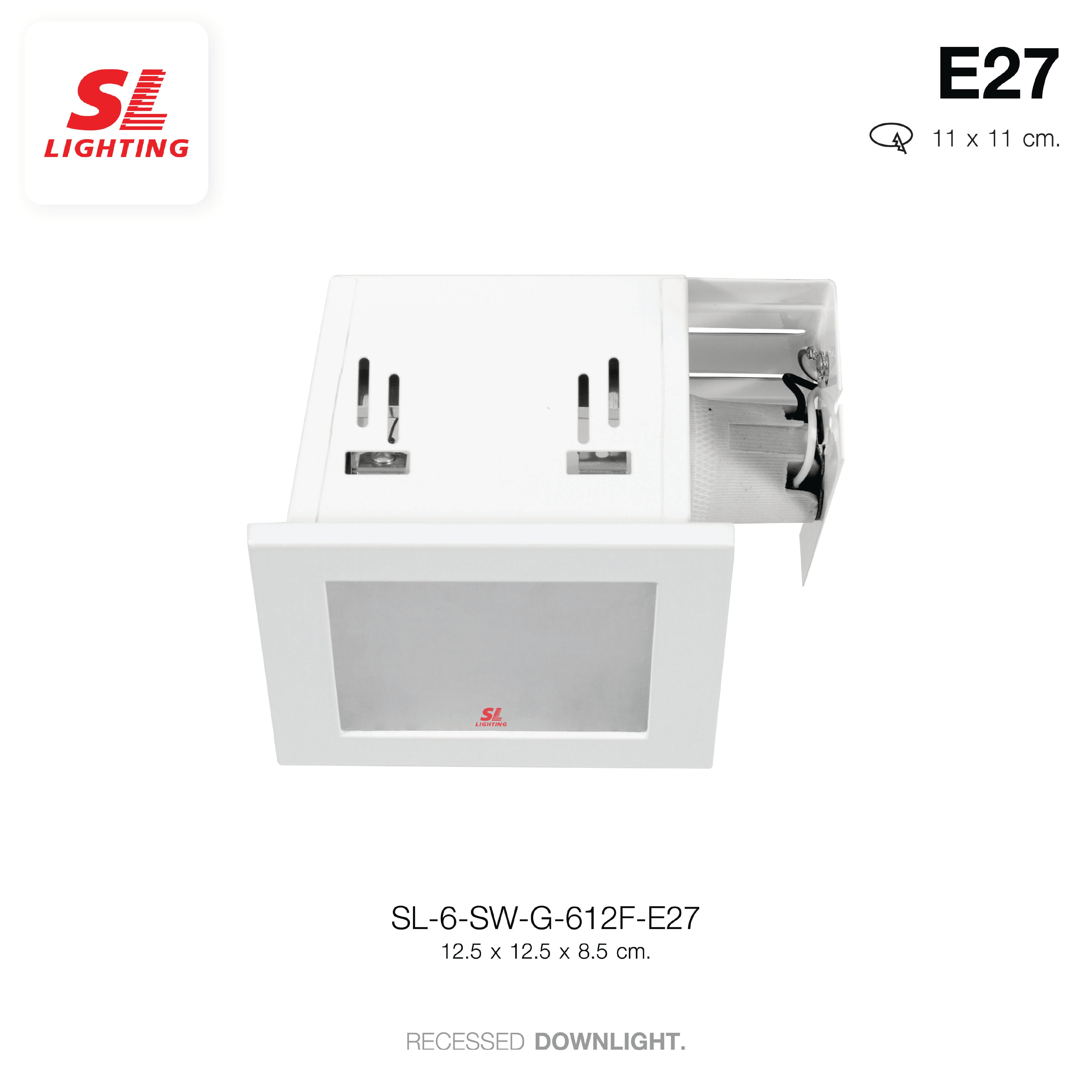 ดาวน์ไลท์ SL LIGHTING 612 E27 กลม สีขาว กระจกฝ้า