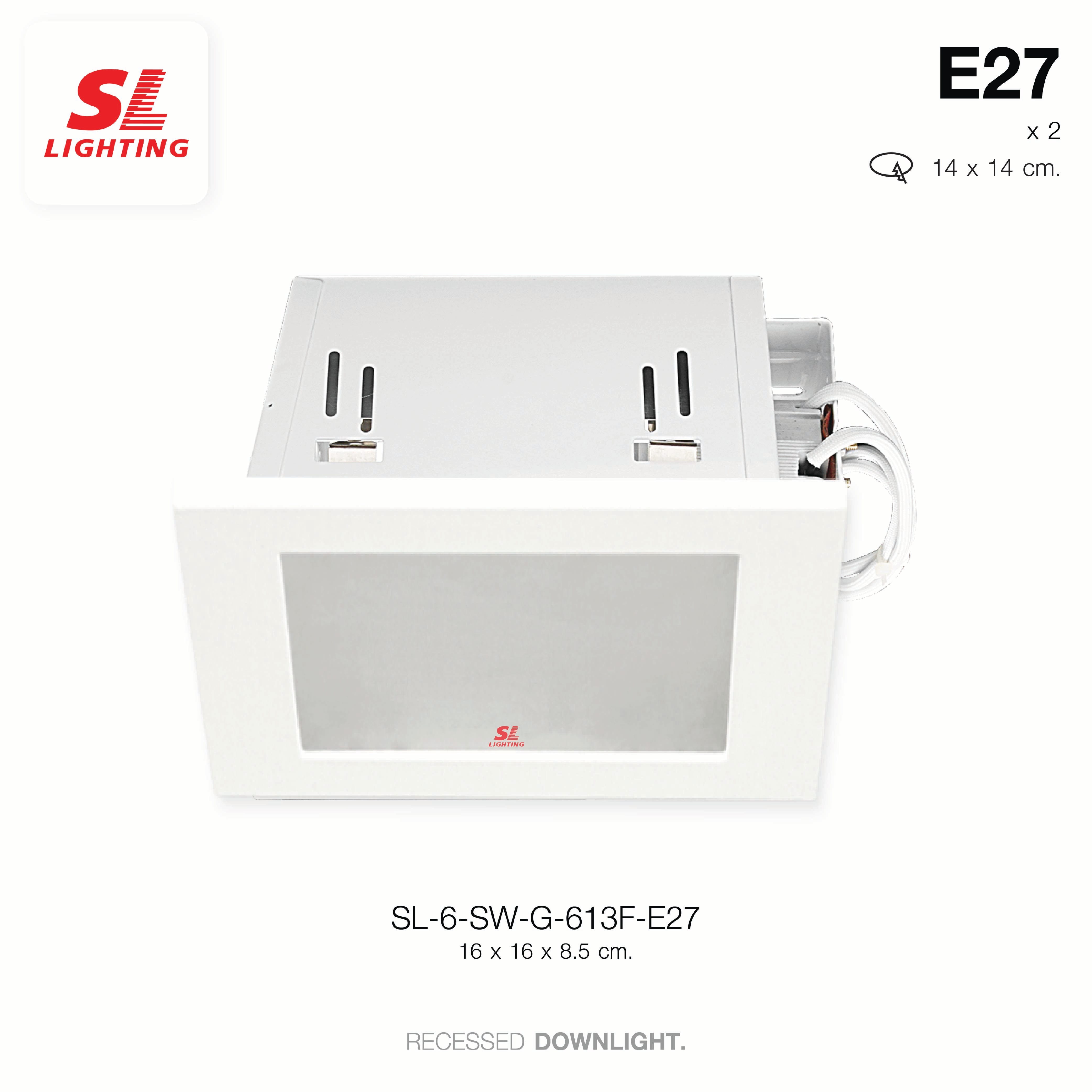 ดาวน์ไลท์ SL LIGHTING 612 E27 กลม สีขาว กระจกฝ้า 2 ขั้ว_2