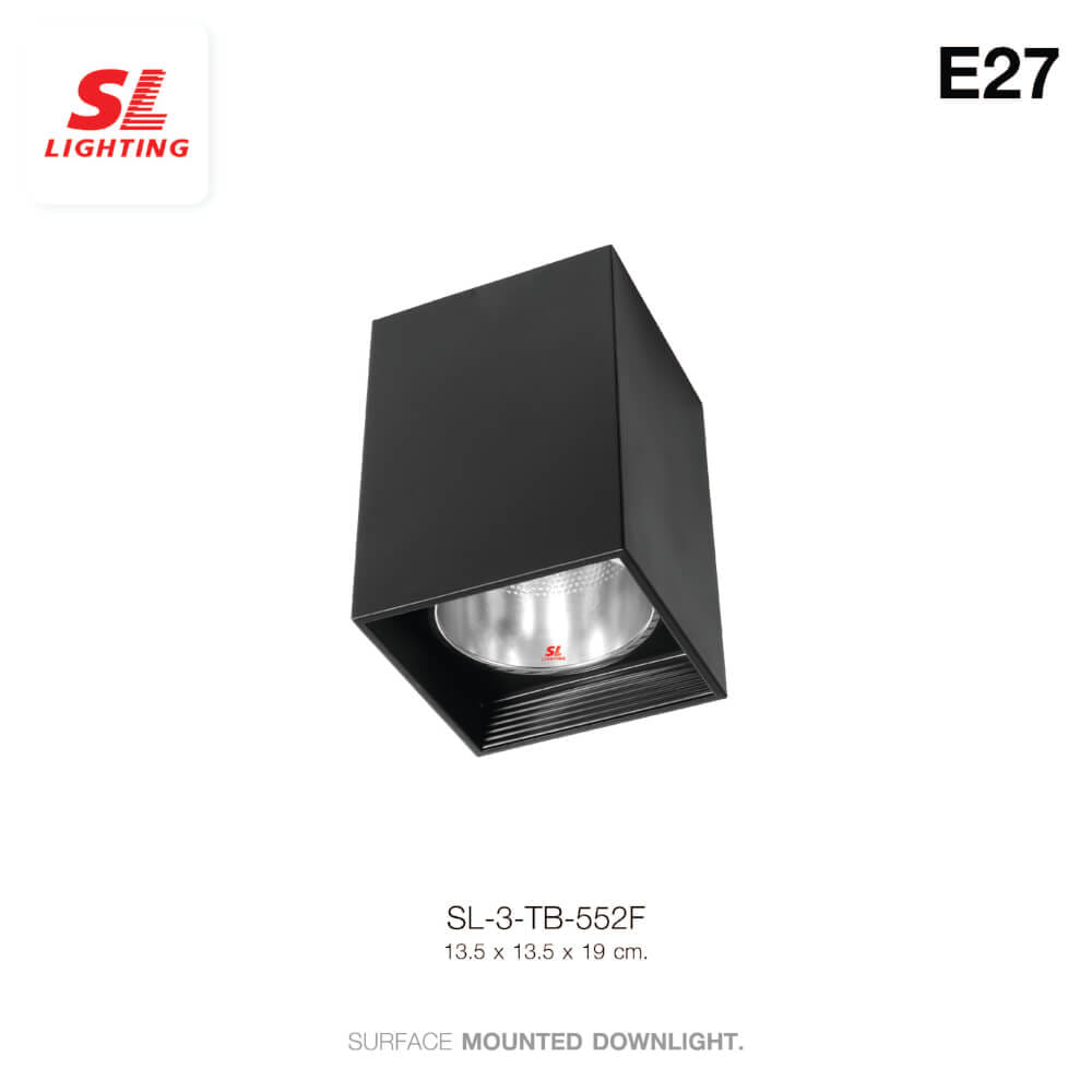 ดาวน์ไลท์ SL LIGHTING 552F สี่เหลี่ยม E27 สีดำ