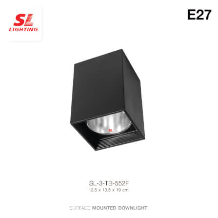 ดาวน์ไลท์ SL LIGHTING 552F สี่เหลี่ยม E27 สีดำ_3