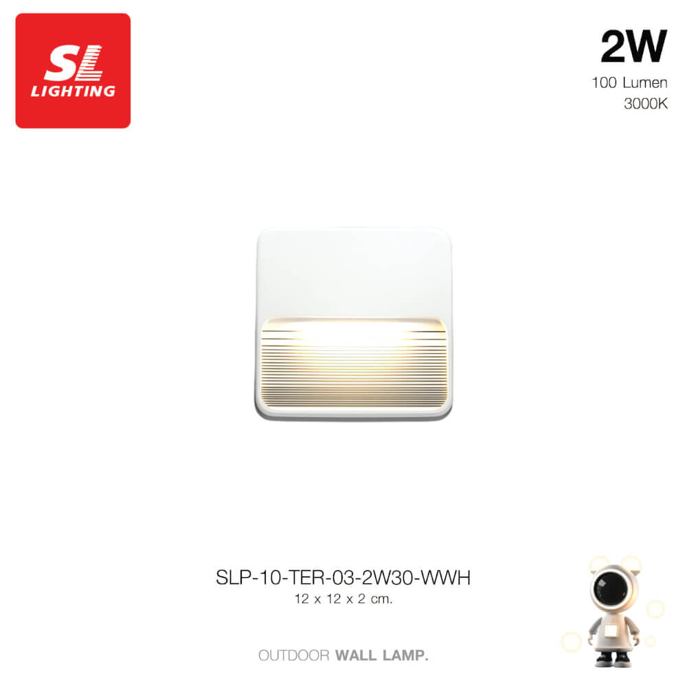 ไฟผนังภายนอก LED SL LIGHTING TER-03 2 วัตต์ WARM WHITE สีขาว