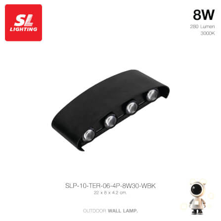 ไฟผนังภายนอก LED SL LIGHTING TER-06-4P 8 วัตต์ WARM WHITE สีดำ_1
