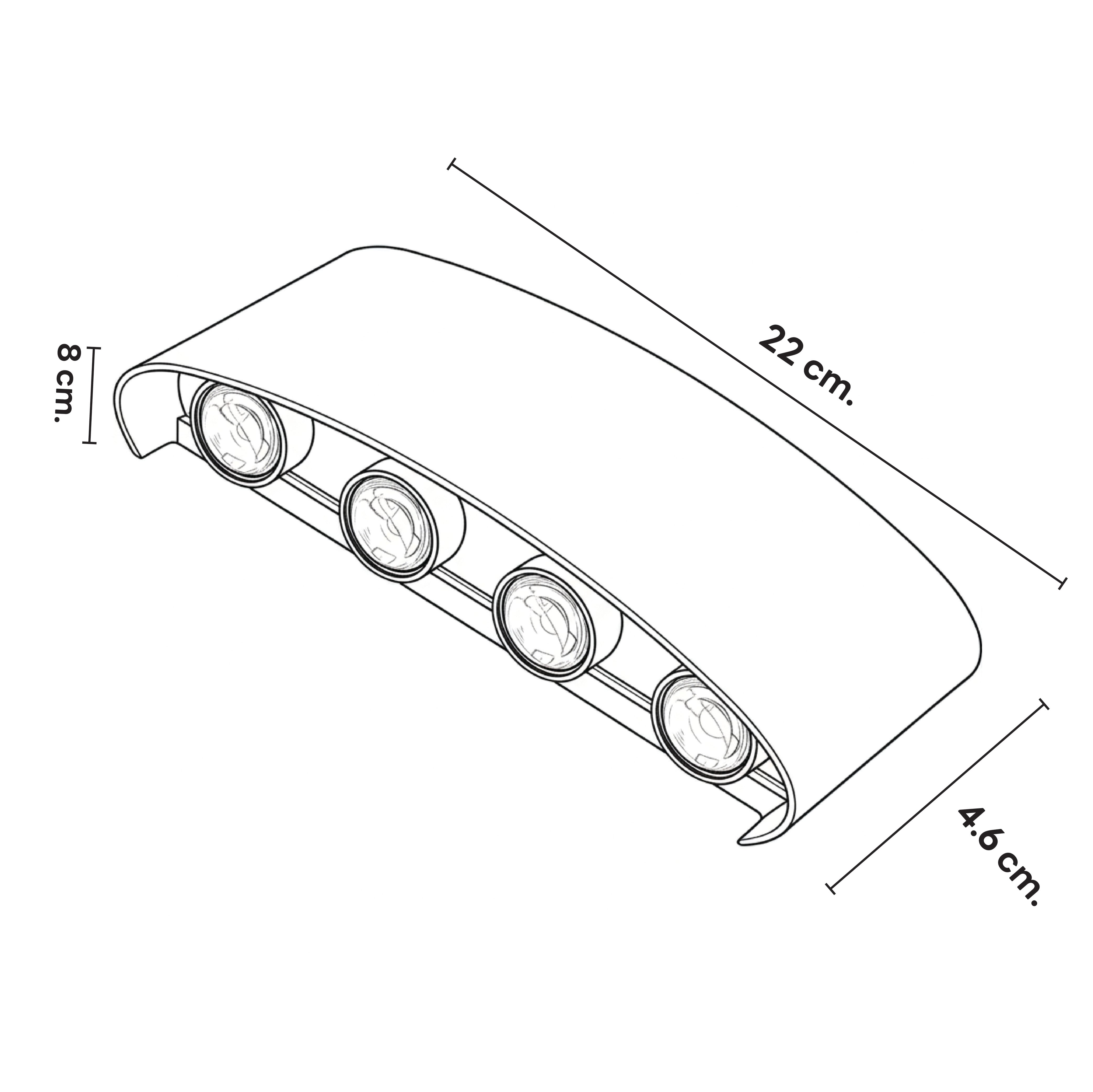 ไฟผนังภายนอก LED SL LIGHTING TER-06-4P 8 วัตต์ WARM WHITE สีดำ_2