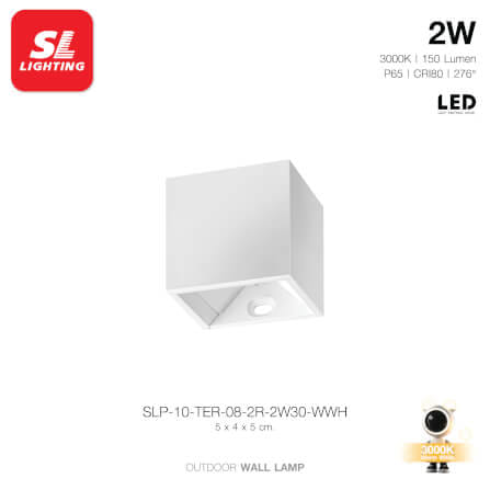 ไฟผนังภายนอก LED SL LIGHTING TER-08 2 วัตต์ WARM WHITE สีขาว_1