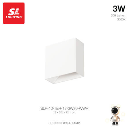 ไฟกิ่งภายนอก LED SL LIGHTING TER-12 3 วัตต์ WARM WHITE สีขาว_6