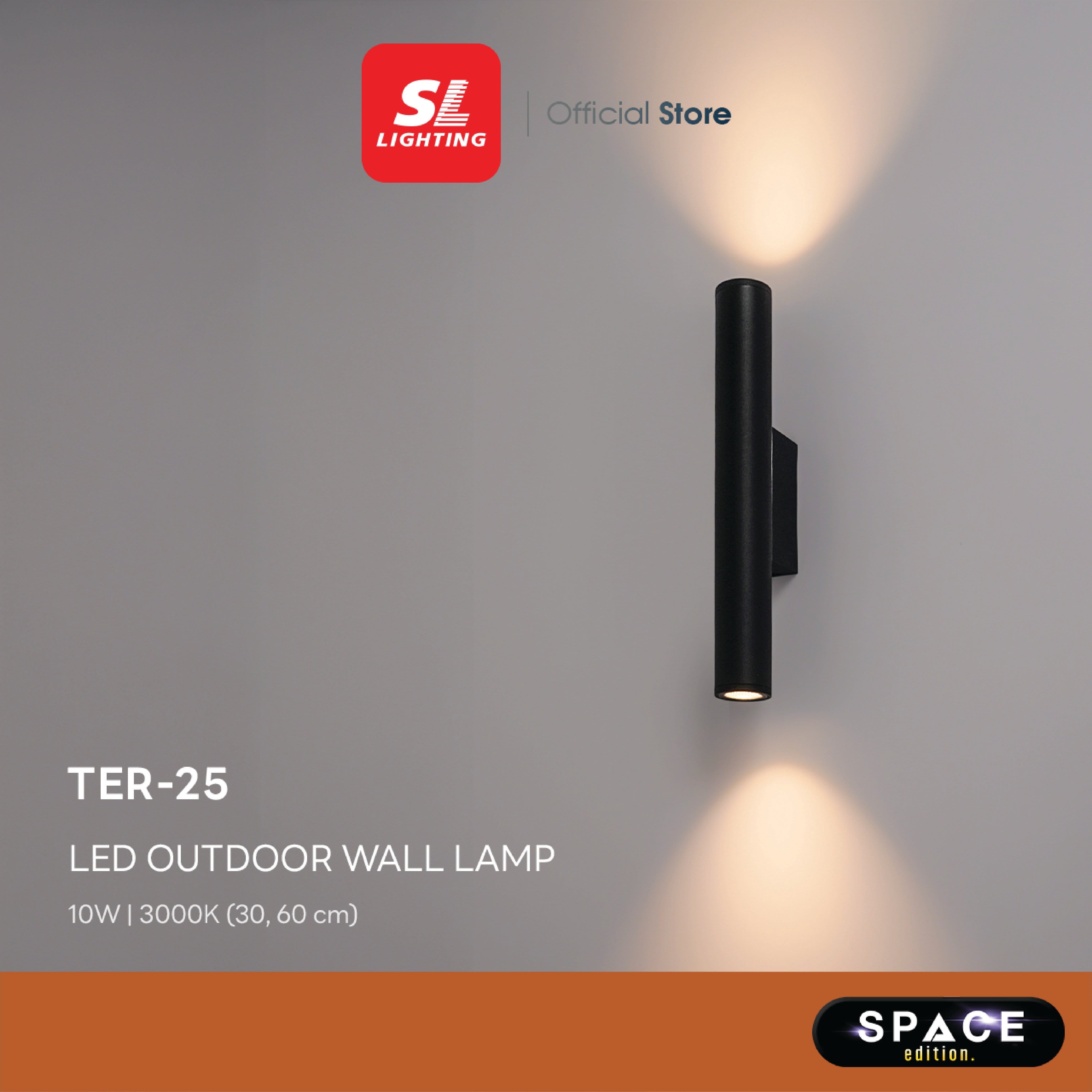ไฟผนังภายนอก LED SL LIGHTING TER-25 10 วัตต์ 60ซม.WARM WHITE สีดำ