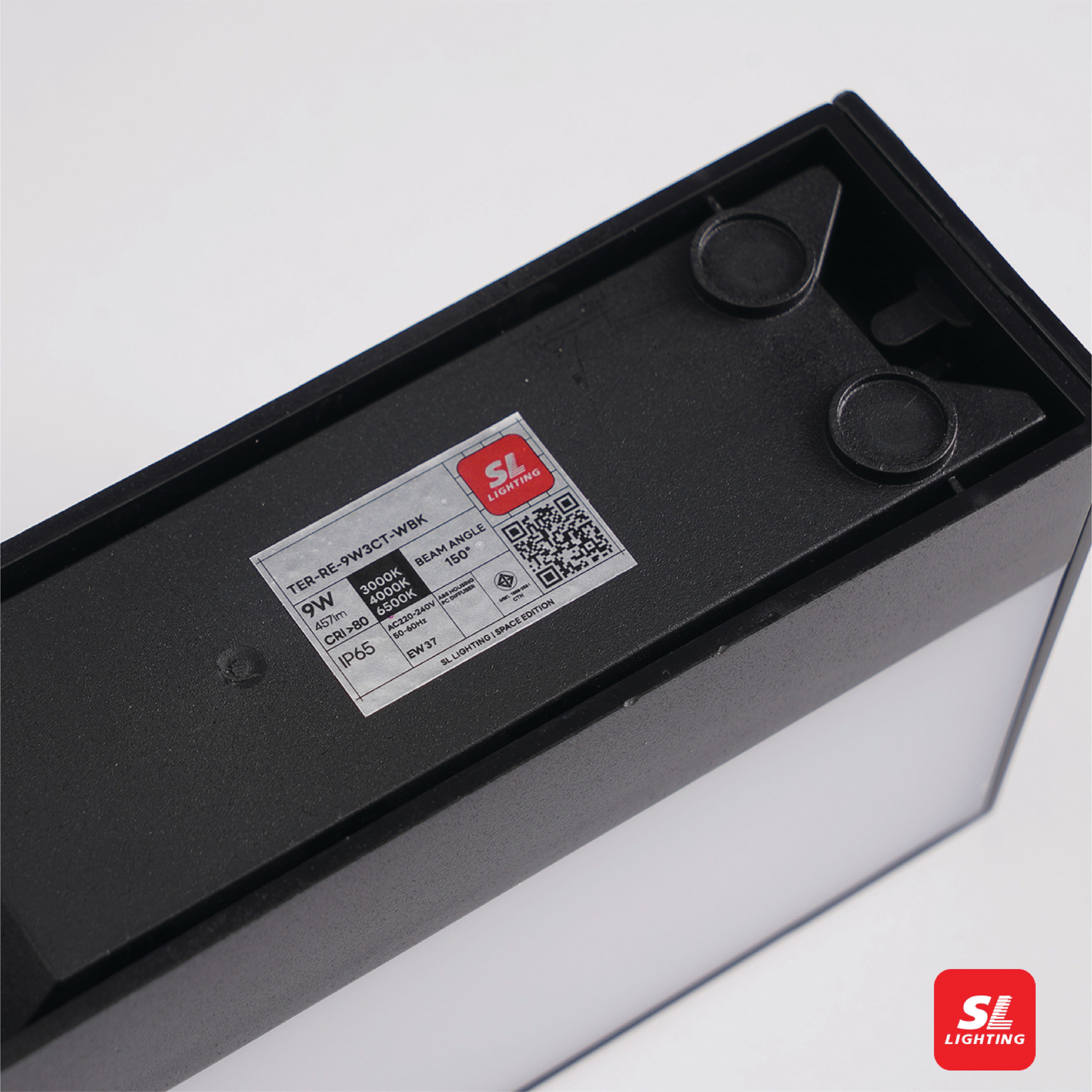 ไฟผนังภายนอก LED SL LIGHTING TER-RE 9 วัตต์ WARM WHITE/COOL WHITE/DAY LIGHT สีดำ