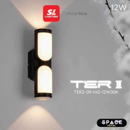 ไฟผนังภายนอก LED SL LIGHTING TER2-HG 12 วัตต์ WARM WHITE สีดำ_6