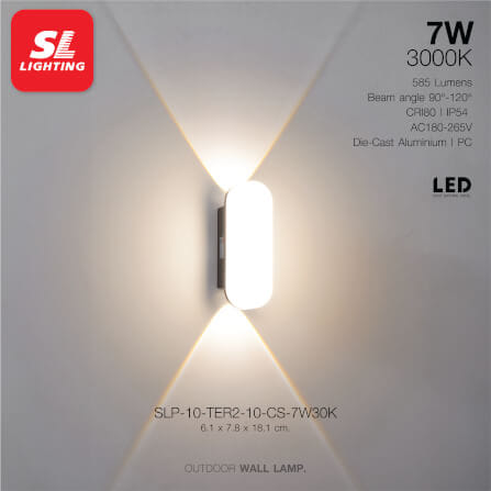 ไฟผนังภายนอก LED SL LIGHTING TER2-CS 7 วัตต์ WARM WHITE สีดำ_1
