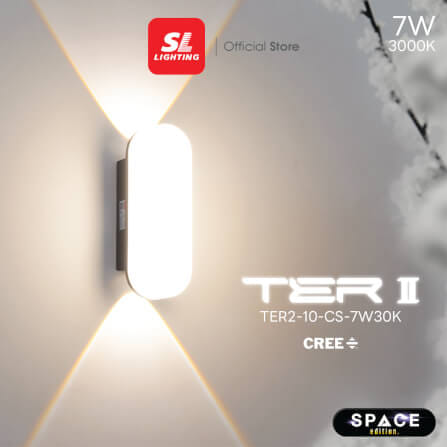 ไฟผนังภายนอก LED SL LIGHTING TER2-CS 7 วัตต์ WARM WHITE สีดำ_6