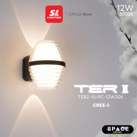 ไฟผนังภายนอก LED SL LIGHTING TER2-PC 12 วัตต์ WARM WHITE สีดำ_7