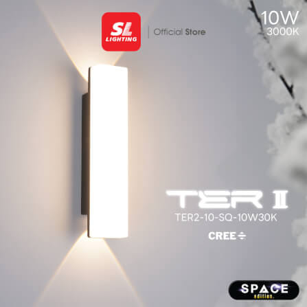 ไฟผนังภายนอก LED SL LIGHTING TER2-SQ 10 วัตต์ WARM WHITE สีดำ_6