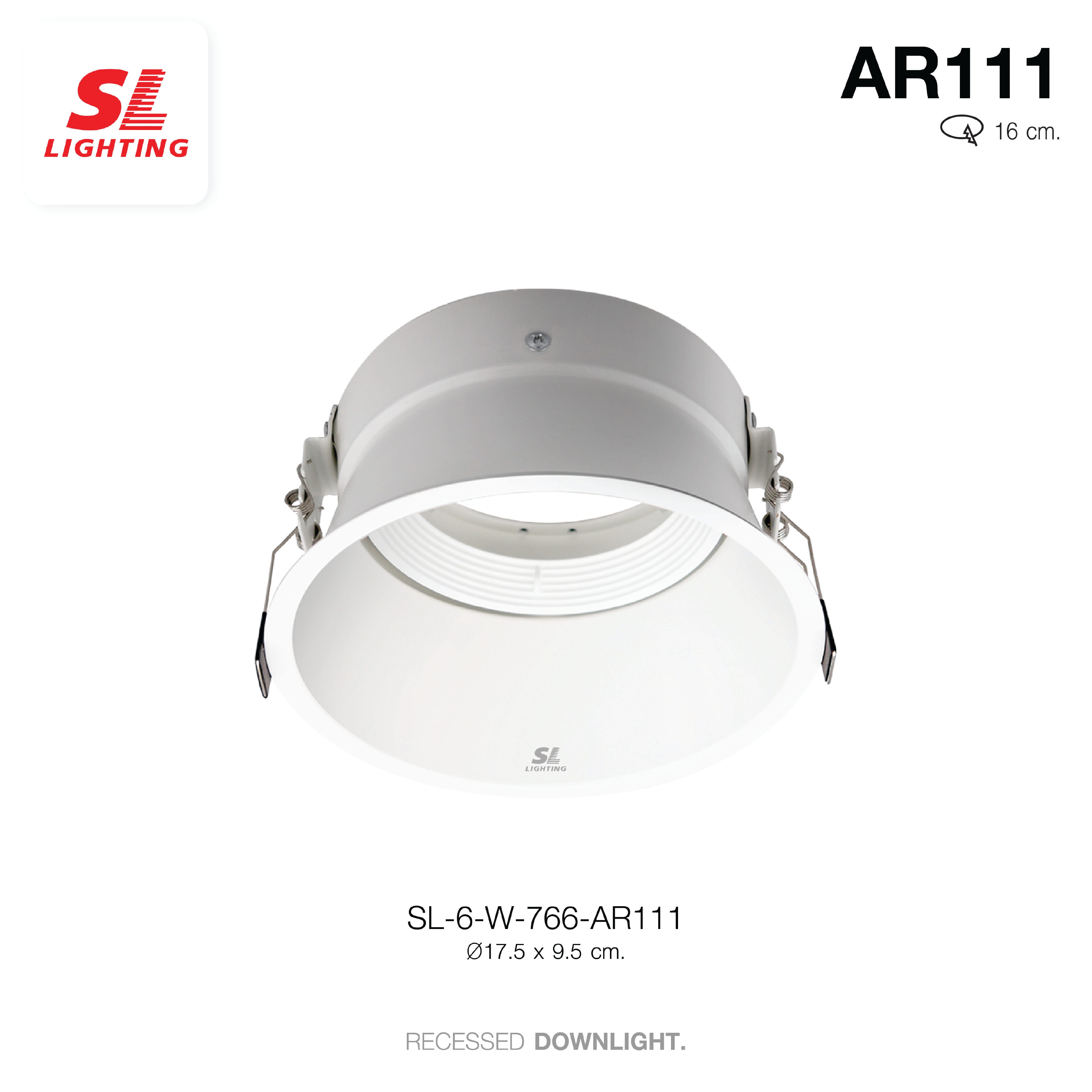 ดาวน์ไลท์ SL LIGHTING 766 AR111 7 นิ้ว ทรงกลม สีขาว_1