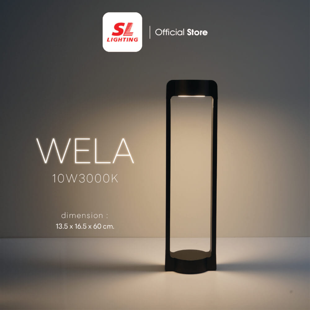 ไฟทางเดิน LED SL LIGHTING WELA 10 วัตต์ WARM WHITE สีดำ