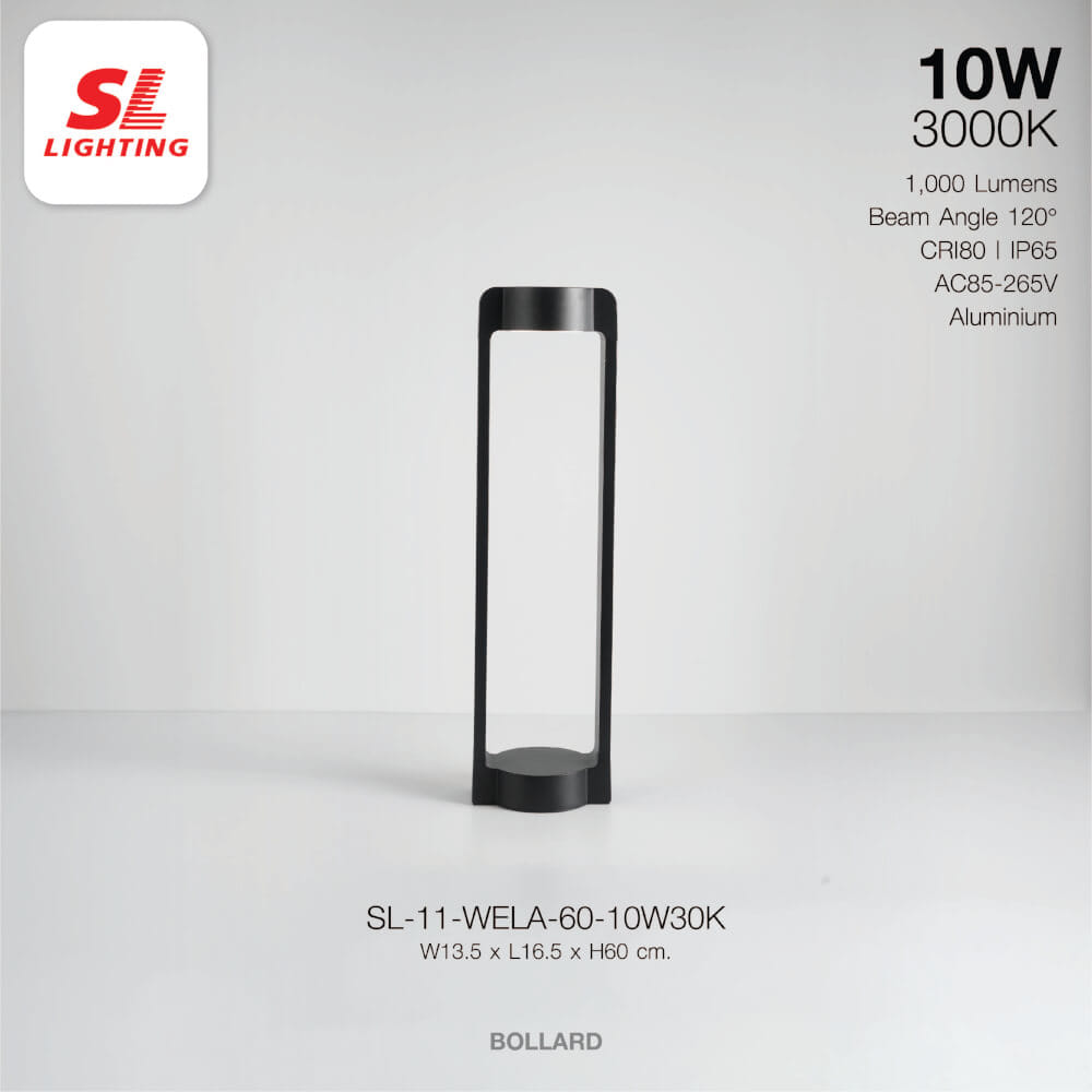 ไฟทางเดิน LED SL LIGHTING WELA 10 วัตต์ WARM WHITE สีดำ
