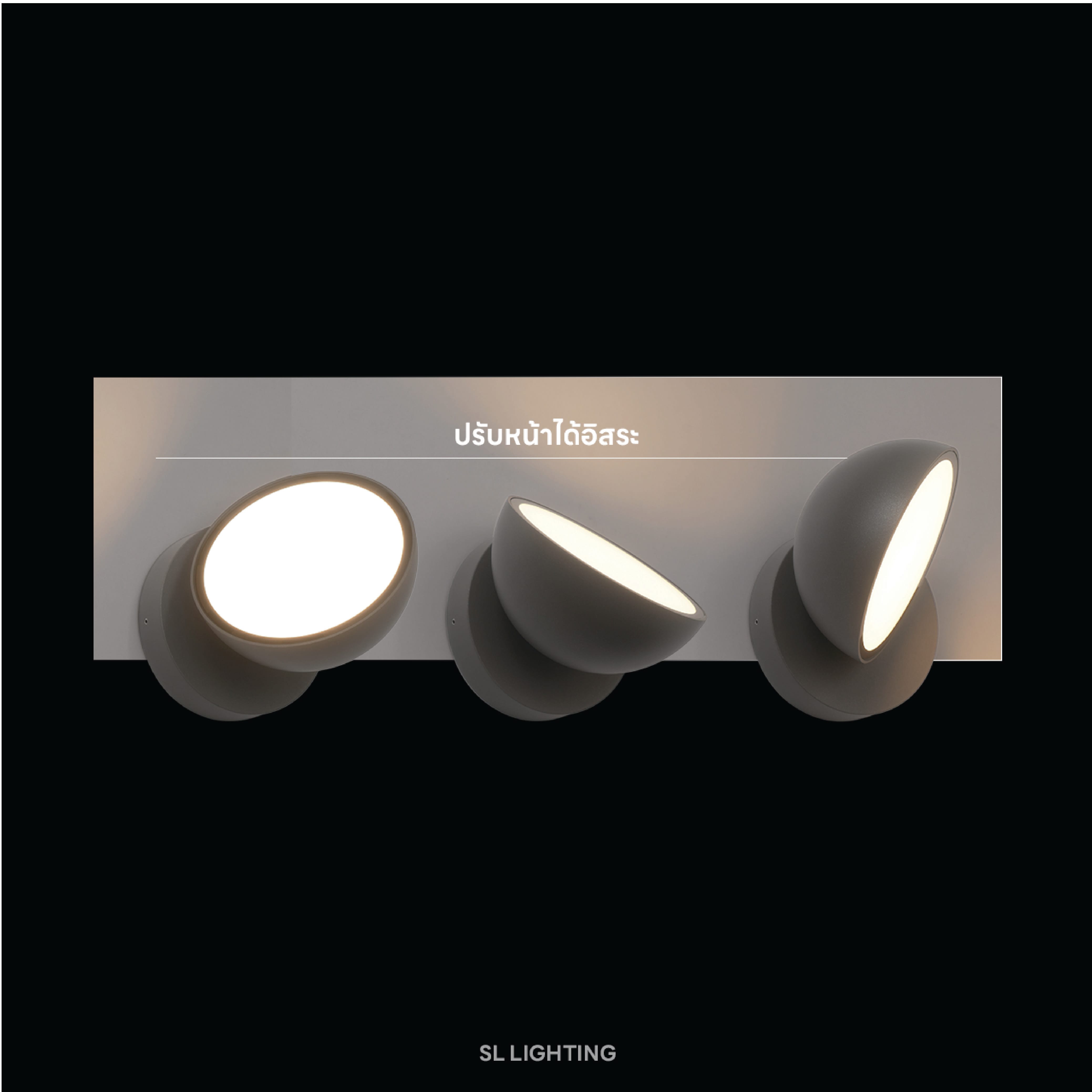 ไฟผนังภายนอก LED SL LIGHTING WHIRL 15 วัตต์ WARM WHITE สีเทา
