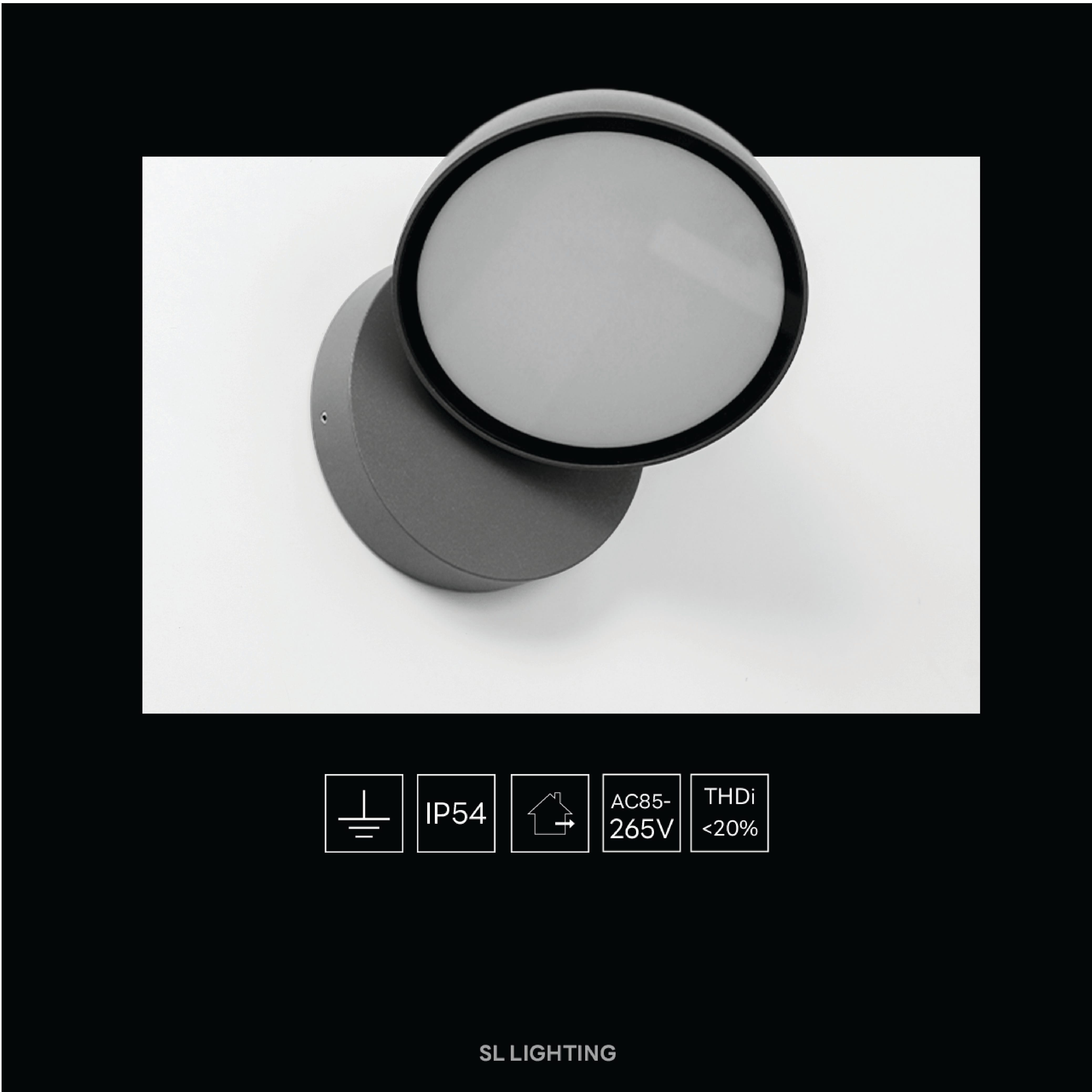 ไฟผนังภายนอก LED SL LIGHTING WHIRL 15 วัตต์ WARM WHITE สีเทา_1