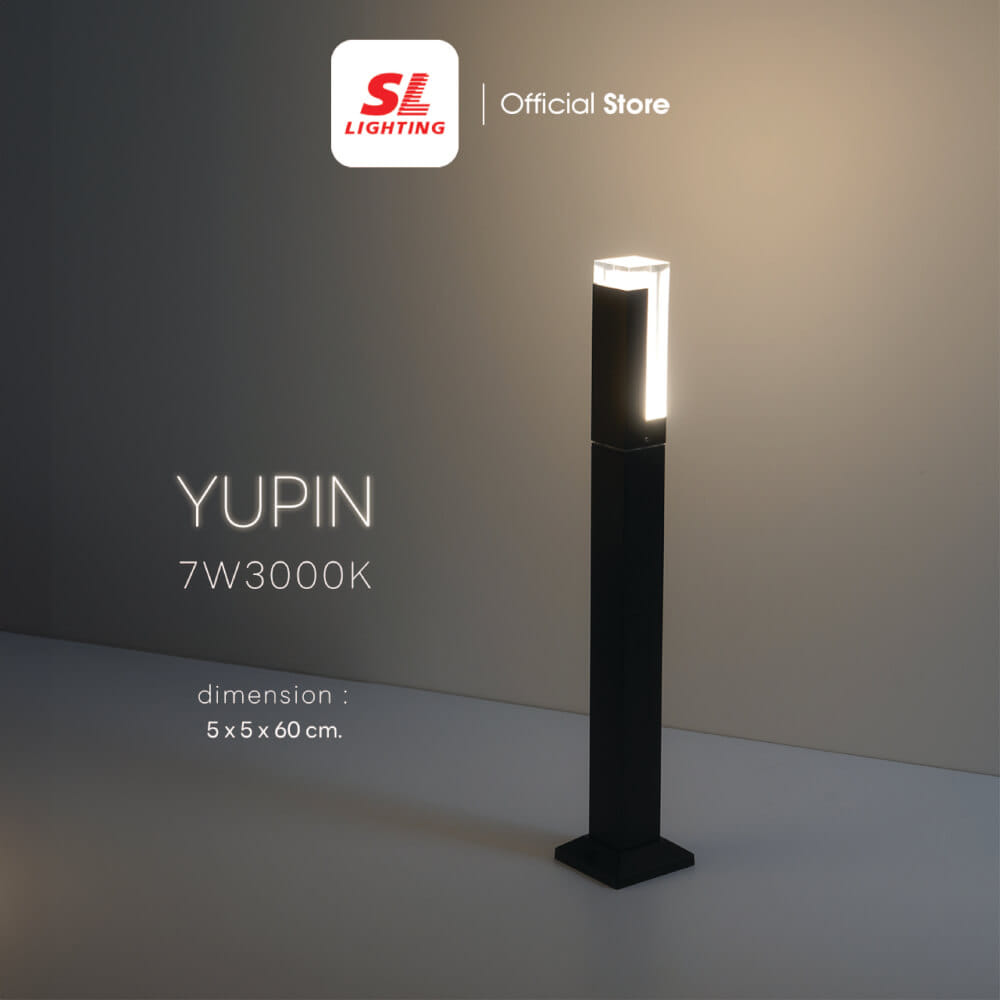 ไฟทางเดิน LED SL LIGHTING YUPIN 7 วัตต์ WARM WHITE สีดำ