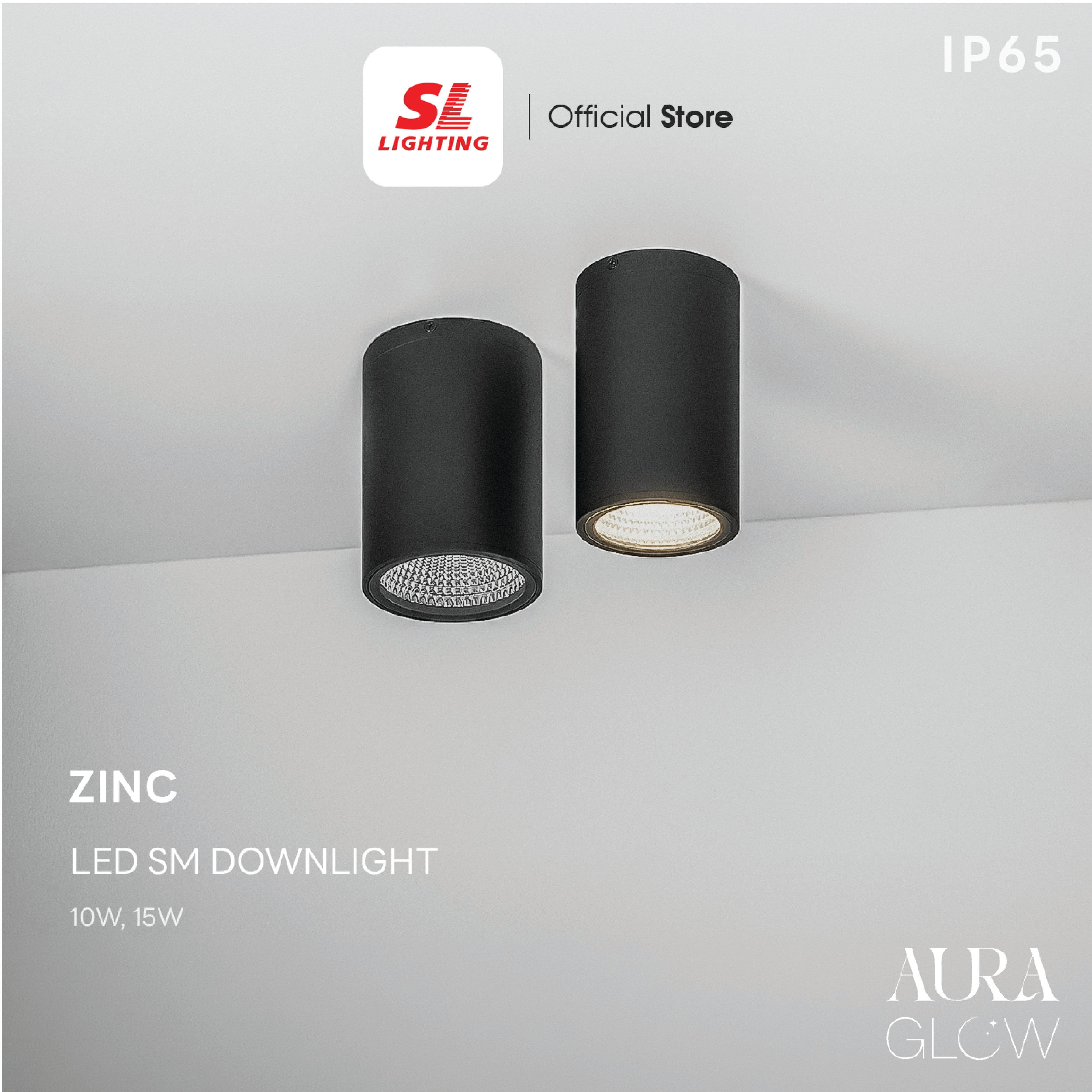 ดาวน์ไลท์ SL LIGHTING ZINC กลม 15 วัตต์ COOL WHITE สีดำ มุมกระจายแสง 60 องศา_1