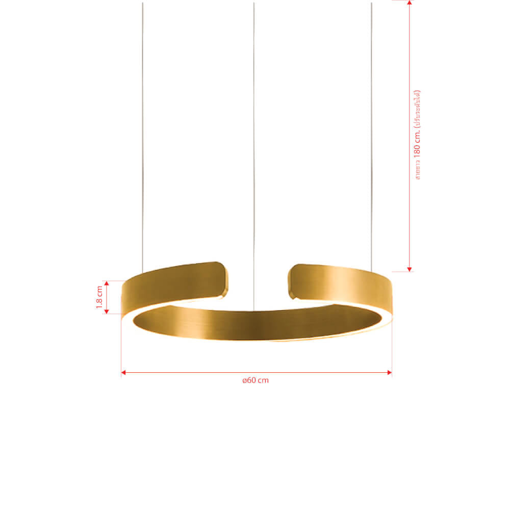 ไฟช่อ LED SL LIGHTING CIELO 55วัตต์ WARM WHITE/COOL WHITE/DAYLIGHT สีทองแชมเปญ 1 หัว ควบคุมการทำงานด้วยมือ