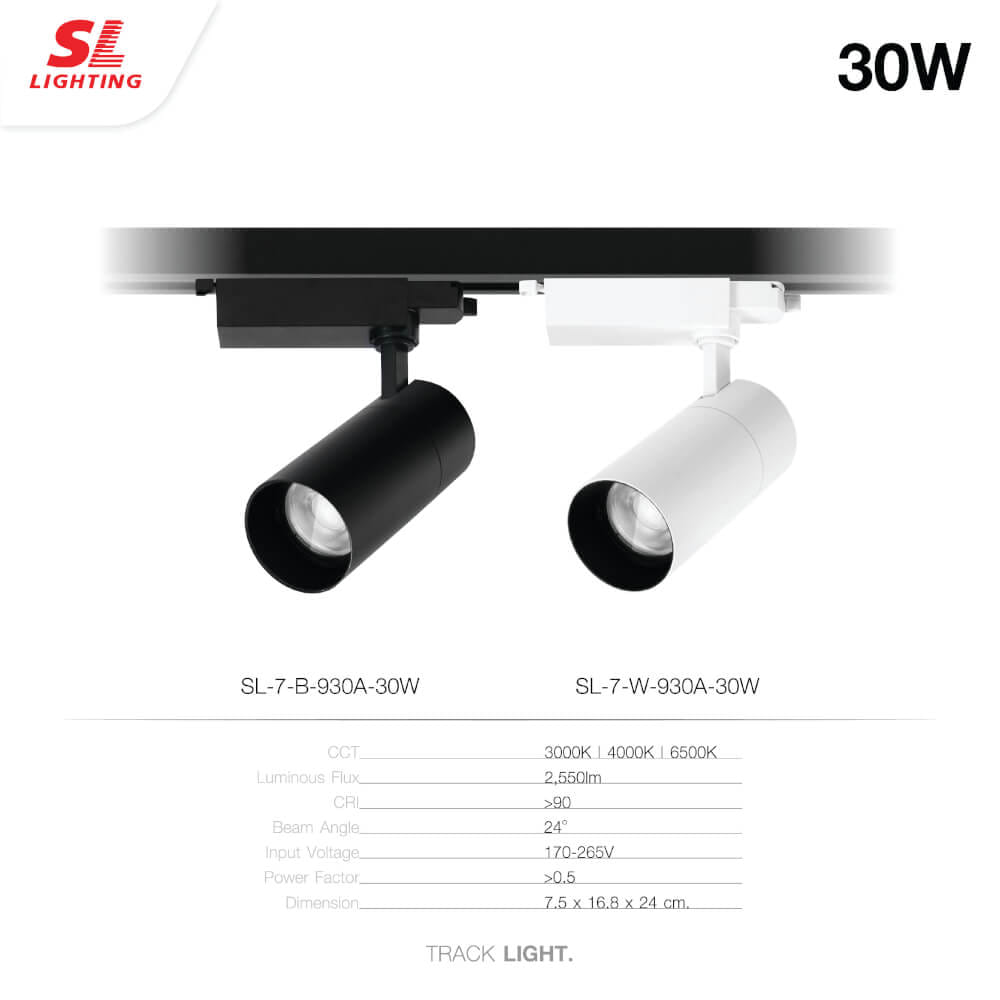 แทรคไลท์ LED SL LIGHTING 930A THD<10 30 วัตต์ WARM WHITE สีขาว