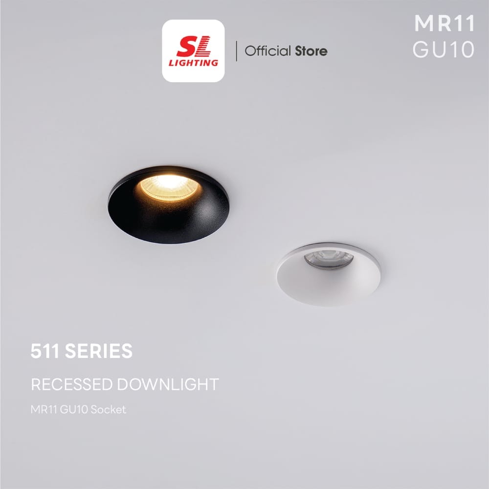 ดาวน์ไลท์ SL LIGHTING 511 MR11 GU10 ทรงกลม สีดำ