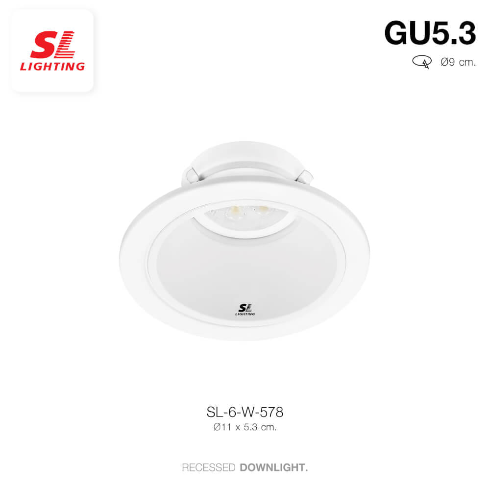 ดาวน์ไลท์ SL LIGHTING 578 ทรงกลม สีขาว